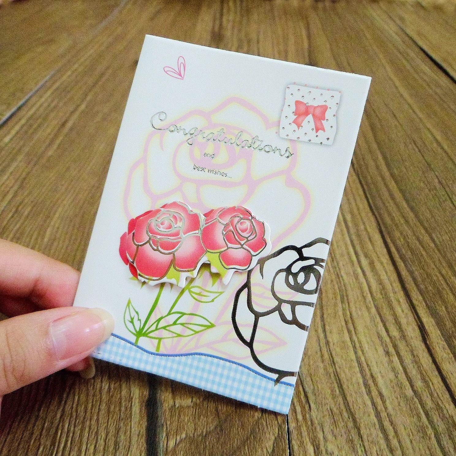 温馨贴片小贺卡小卡片表面手工贴片贺卡厂家直销