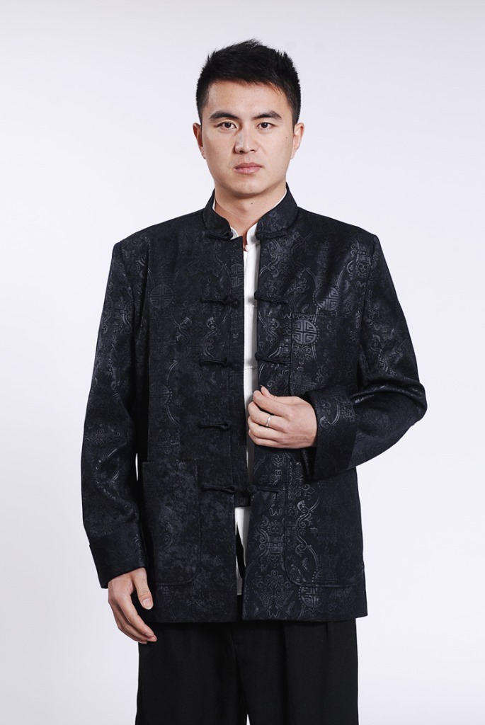 男士唐装长袖加厚秋冬装唐装男款外套民族中式男装