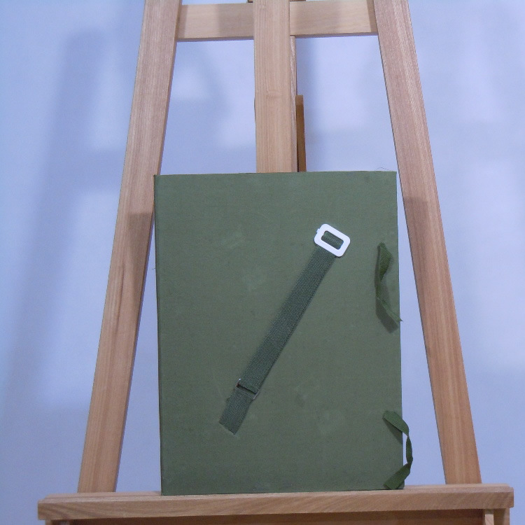 大8k学生画板作品夹绿布画夹批发 写生画夹