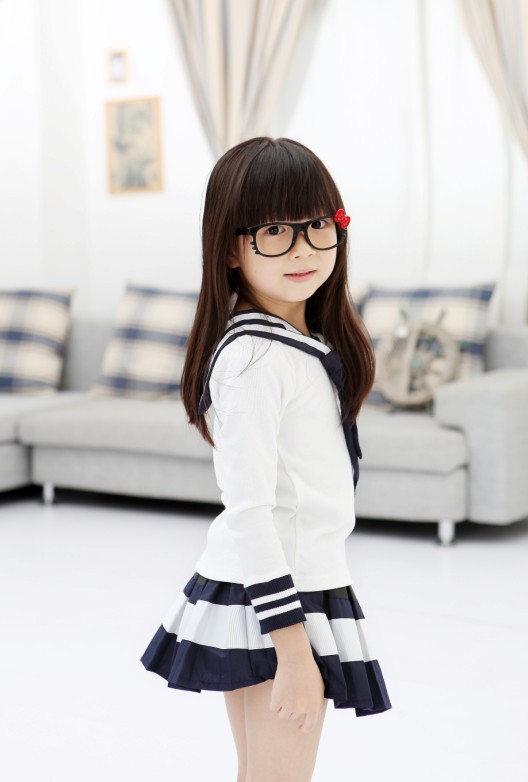 2013秋冬新款韩版外贸童装小卡片韩版儿童长袖水手服裙套装批发