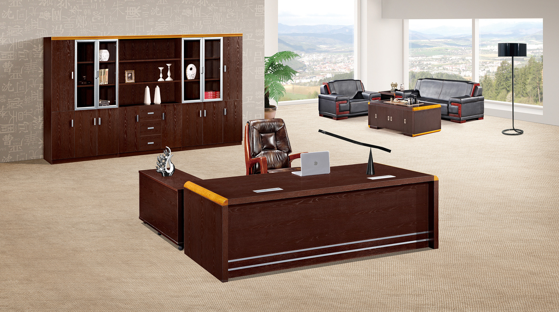 2013中山佛山 新款办公班台 高档板式老板桌 加厚经理台