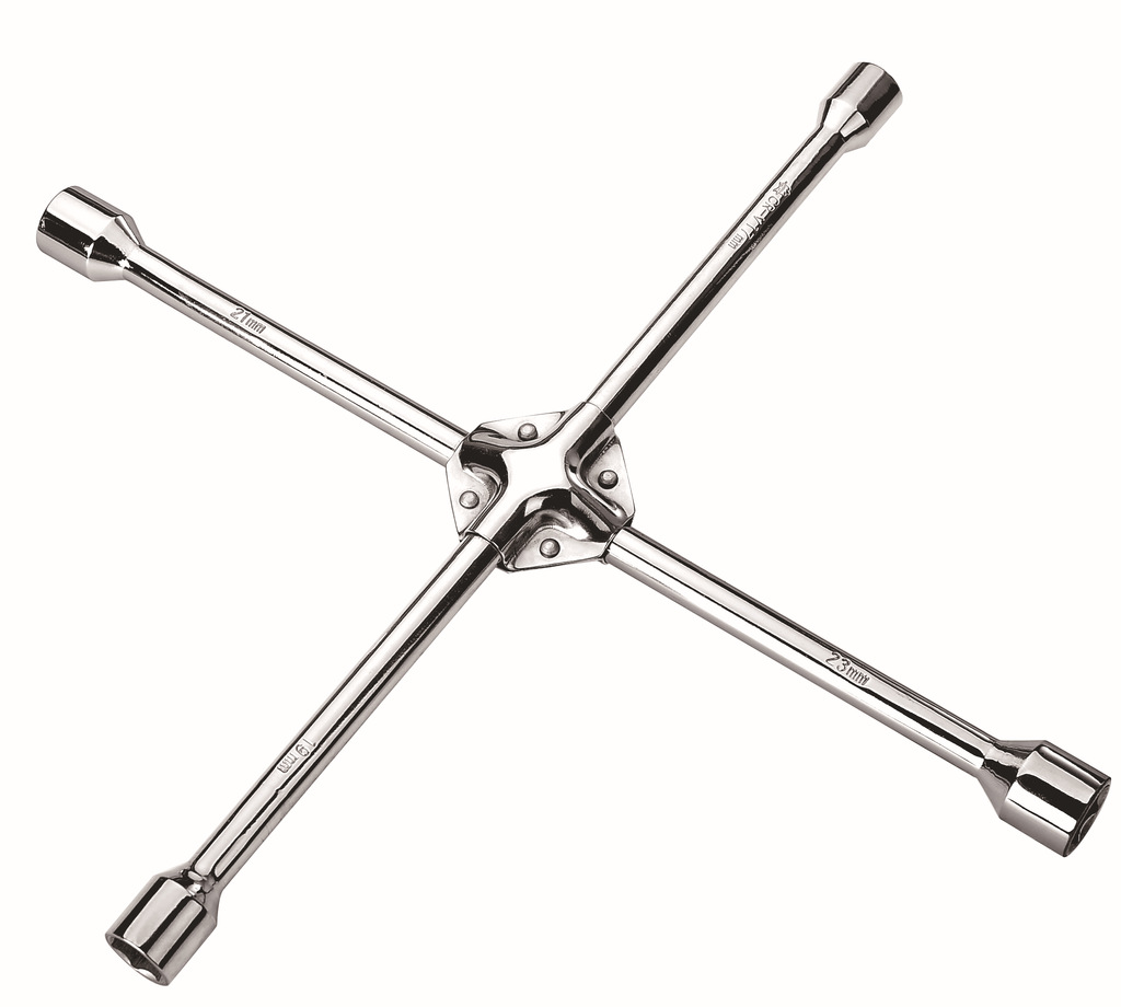 tayes台益斯18寸铬钒镜面滚花铁夹十字轮胎扳手台湾五金汽保工具