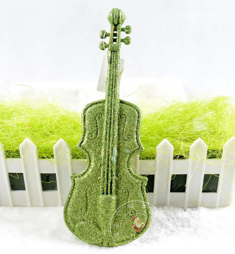 圣诞装饰品 圣诞塑料挂件 25cm圣诞小提琴吊件 圣诞节日礼品批发