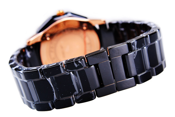 陶瓷正品潮流防水时装表 时尚镶钻女士黑陶瓷手表批发163801