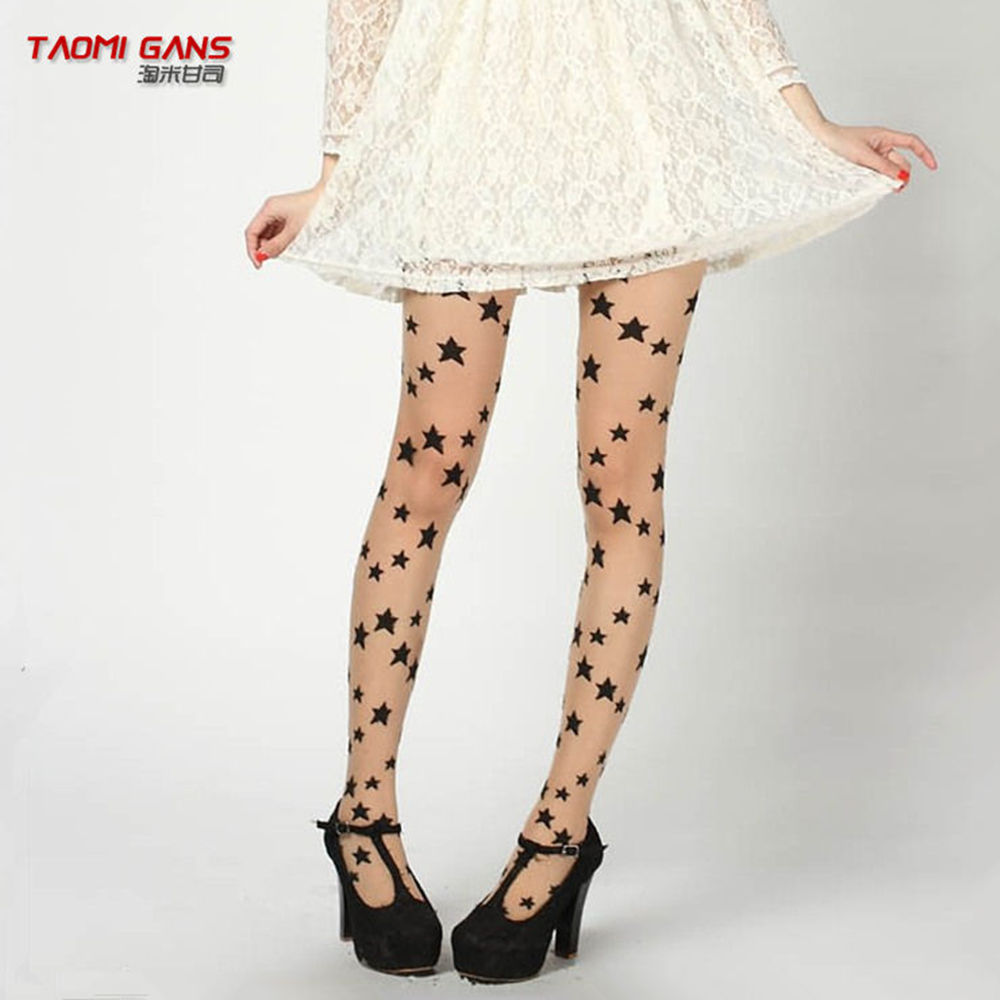 2013 日系原单星星图案连裤袜 春秋薄款提花丝袜