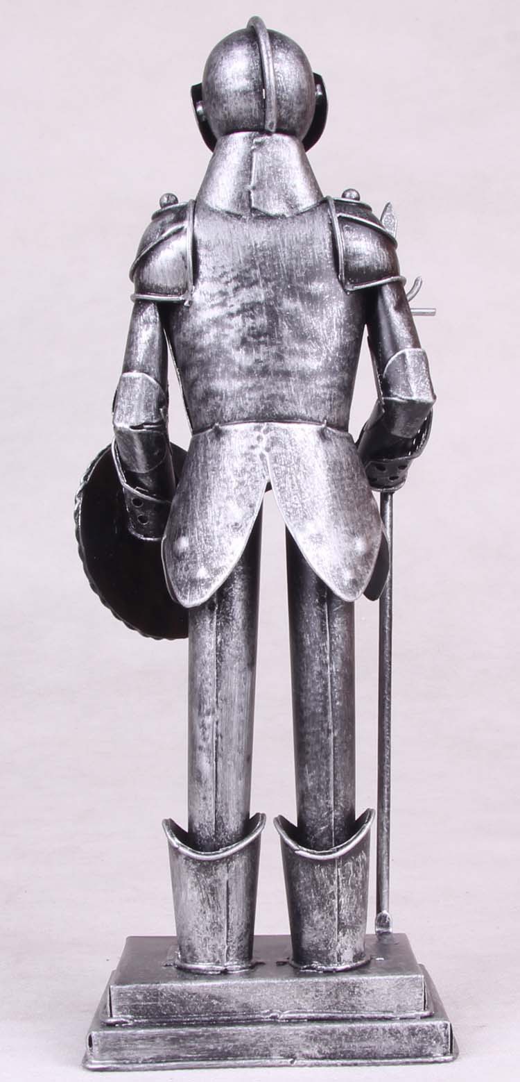 mettle30厘米铁制古代士兵小模型长矛盾牌创意礼品书房摆饰