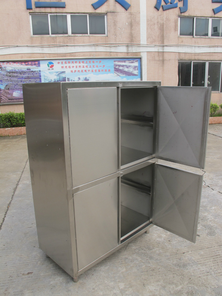 供应【企业集采】不锈钢储物柜 四门高身储碗柜 厨房餐柜 可定做
