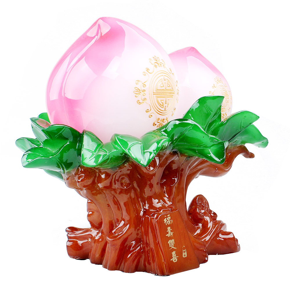 大号双桃寿桃仙桃家居装饰摆件工艺品贺祝寿礼品长辈父母生日礼物