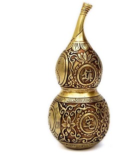 法器,法物-菩提寺开光铜器 纯铜八卦葫芦风水摆件 辟邪镇宅之宝葫芦寿