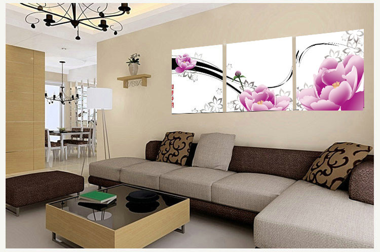 水晶无框画三联厂家 客厅无框画义乌无框画 家居冰晶无框画 100