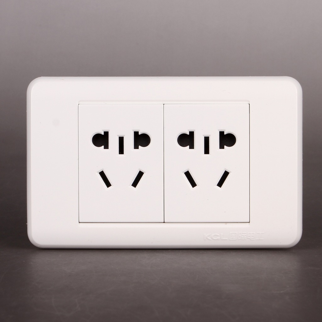 弧形雅白开关插座118型墙壁模板新国标二位二插118型中号插座