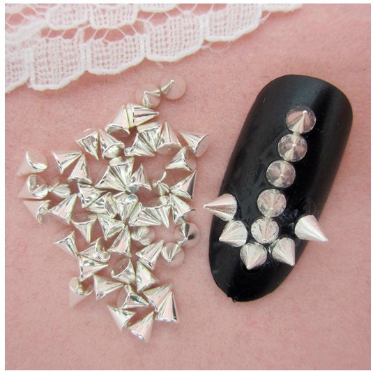 美甲日系饰品 装饰品 子弹头 尖锥 美甲厂家批发_指甲贴,指甲饰品