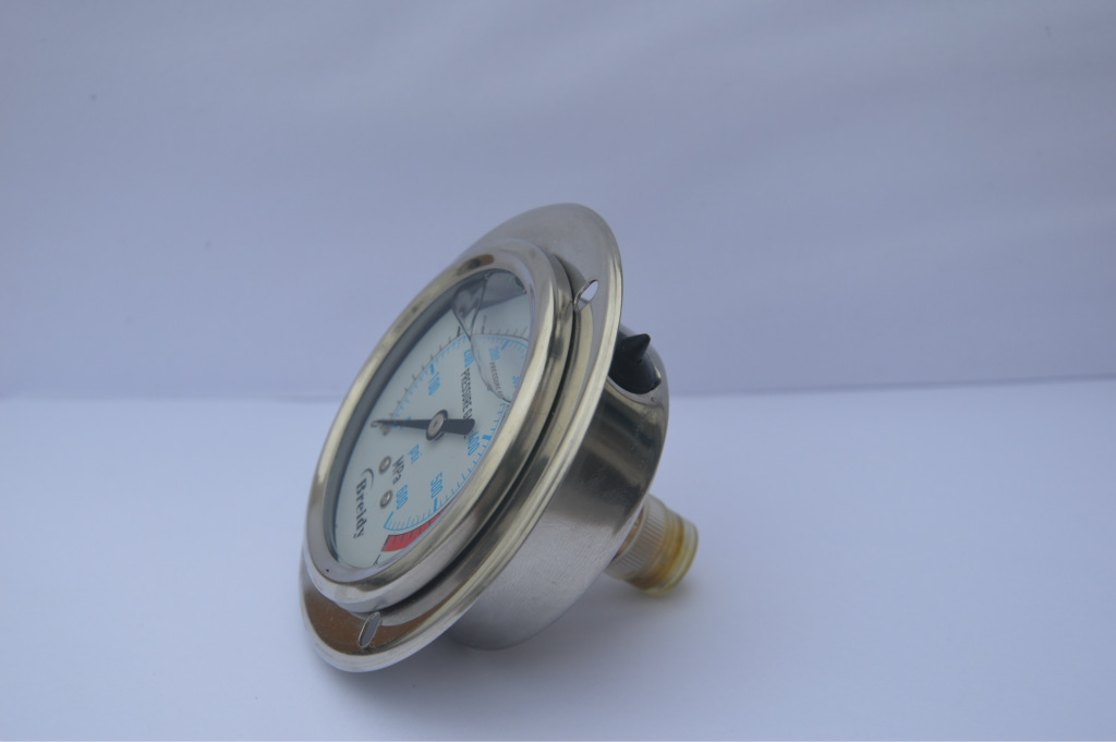 轴向带边耐震压力表ynzt-60-4mpa 加气机压力表