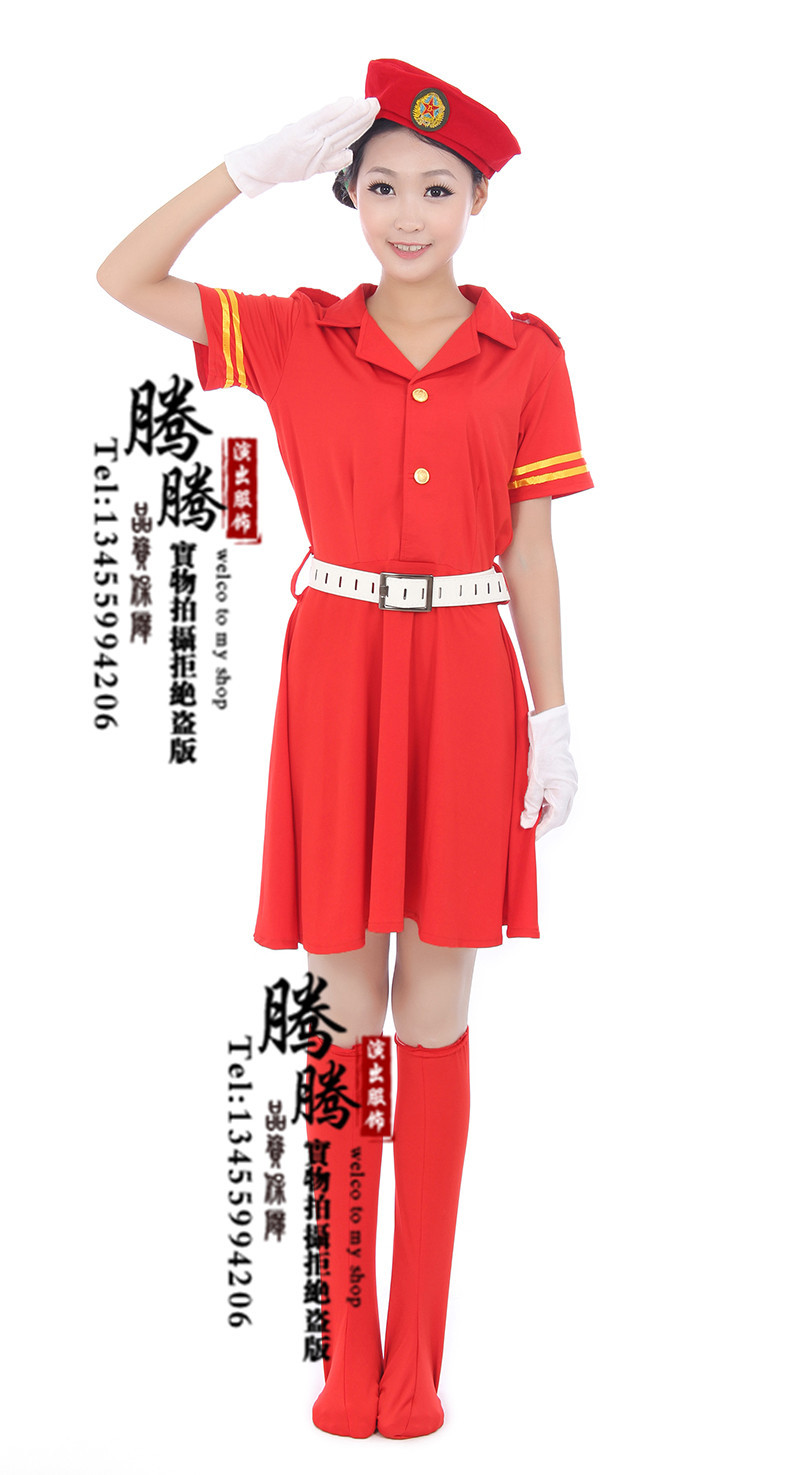 軍旅演出服裝/舞臺女兵表演服 迷彩裙迷彩服/廣場舞軍鼓舞蹈服飾