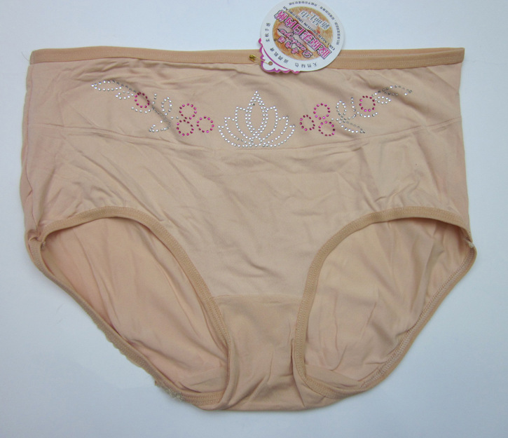 【女内裤清仓】女士化纤烫钻高腰三角内裤 妈咪裤孕妇裤低价批发图片