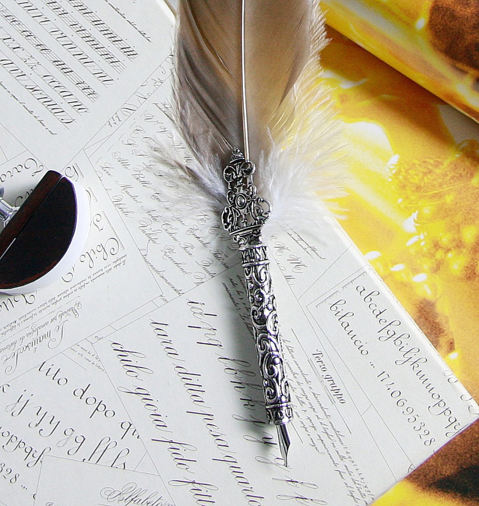 羽毛蘸水笔 珍贵雕毛 精致笔杆 欧式复古风格 淘宝疯卖!