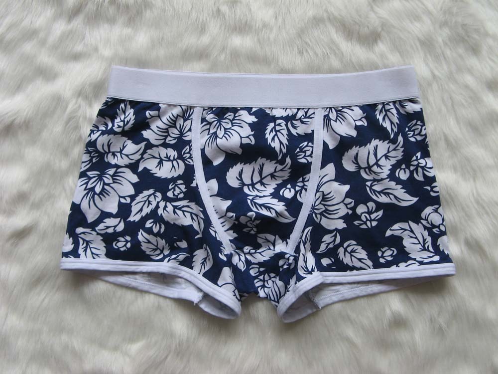 男士碎花树叶平角内裤