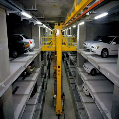 pxd巷道堆垛式立体停车设备内部全景 机械式立体车库生产厂家订做