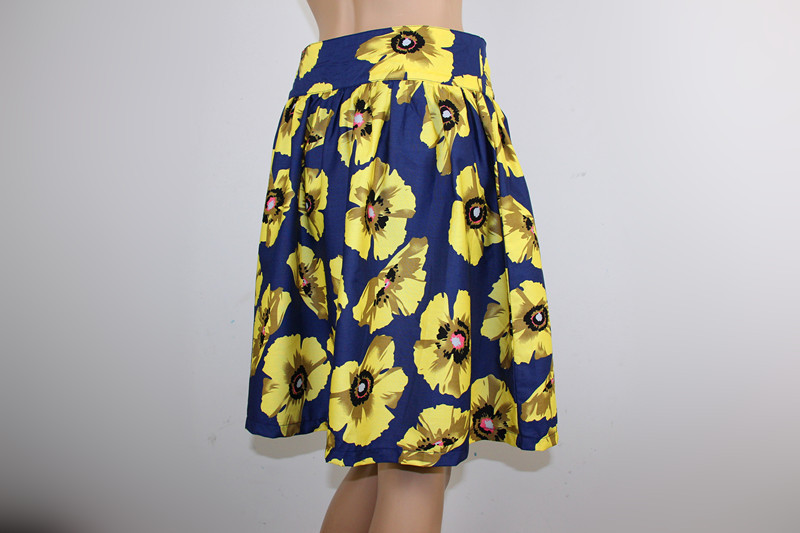 外单 夏女装 复古大花半身裙花朵文艺范短裙子潮欧美气质款 批发