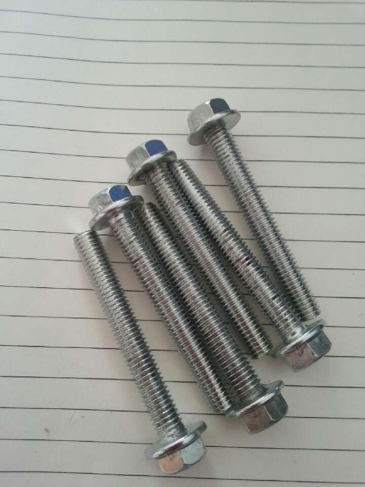热销镀白锌,镀彩锌8*60无防滑纹法兰面螺栓