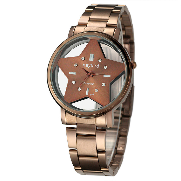 daybird得意鸟个性手表 五角星镂空表 男士时尚石英手表 男表3592