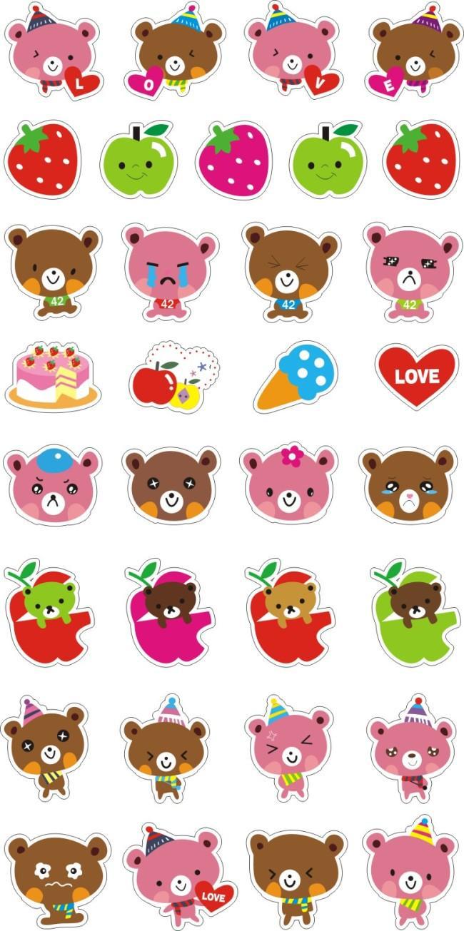 可爱小熊标签矢量素材cdr