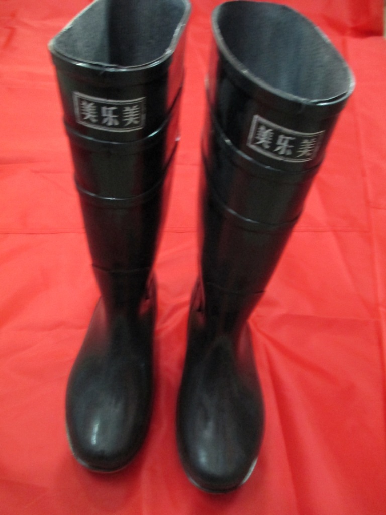 【黑色雨鞋 美乐美雨鞋 男式靴子 高筒雨鞋 双色套鞋】价格,厂家,图片