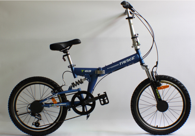 tanke碳客折叠自行车 高品质6速带避震20寸小轮车