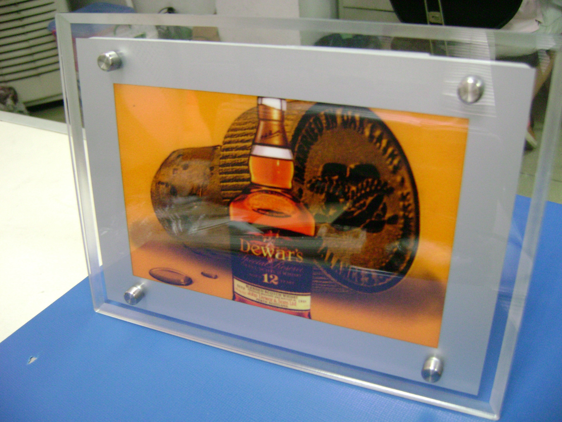 ca-4r系列带电池盒led亚克力水晶灯箱(桌面型)