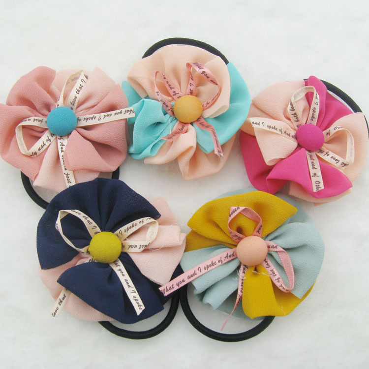 tts925 双色花朵头花 韩版四片双色头花 韩款头花 饰品批发