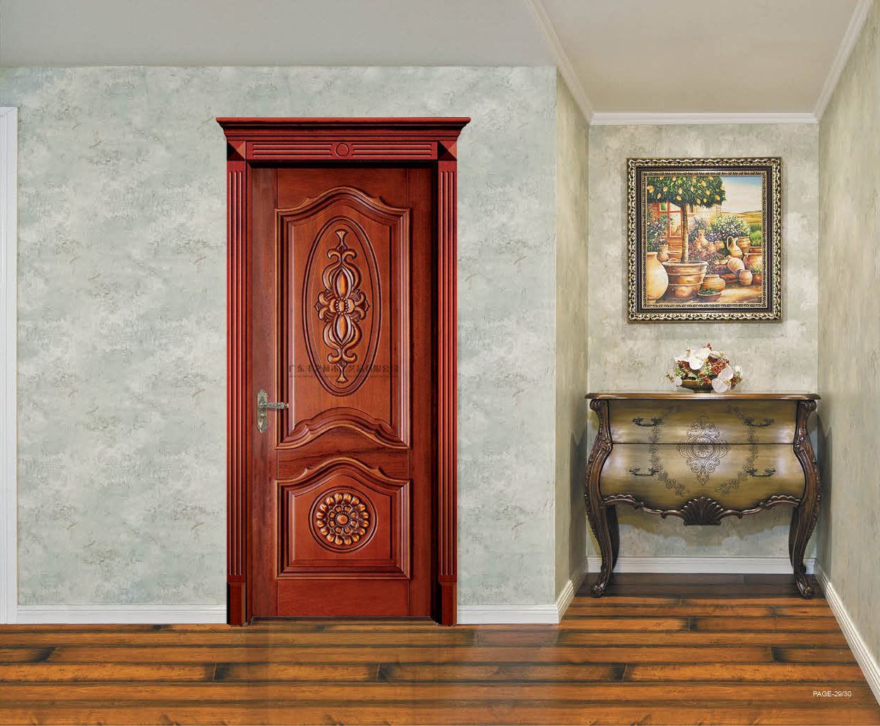 林安牌纯实木原木门 单开烤漆套装 豪华系列s014豪宅会所别墅厂家