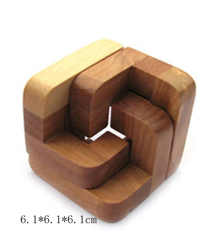 孔明锁三人行 木制玩具 成人解锁 小额批发 鲁班锁 自产自销