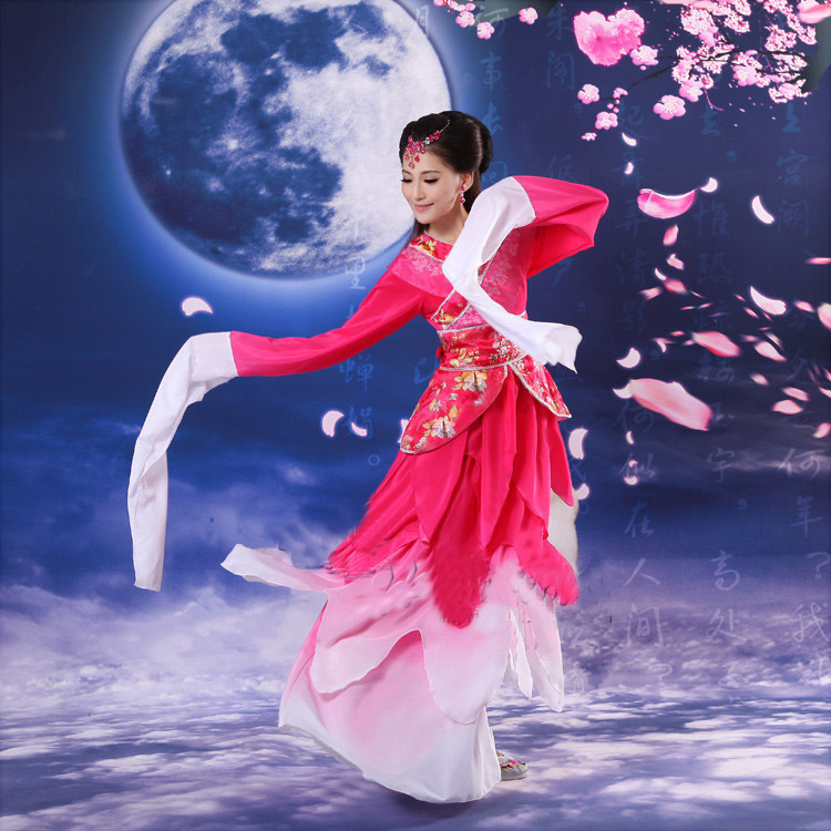 古装甄嬛传惊鸿舞蹈服水袖舞汉服舞蹈古装惊鸿舞水袖仙女装包邮