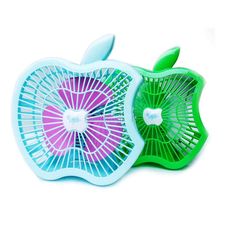 厂家批发节能小台扇 时尚苹果台扇 两档大风力 办公室学生电风扇