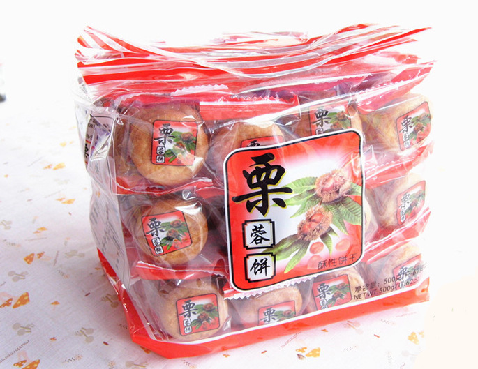 鸿达 酥性饼干 栗蓉饼 500克/包 一箱18包
