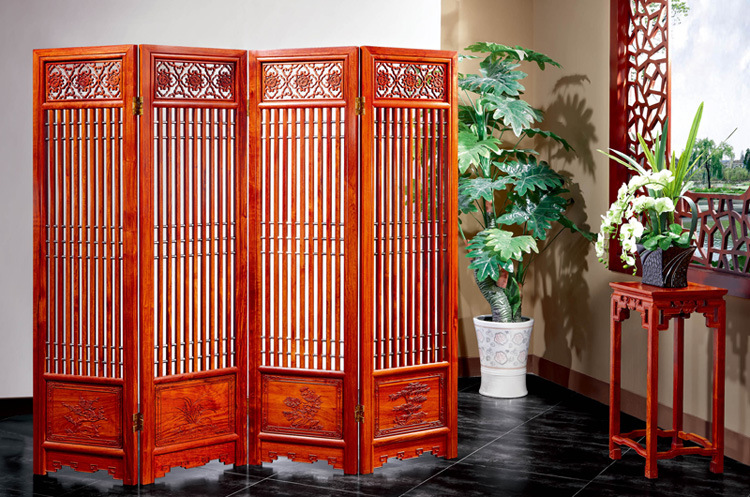 弘韵轩 中式特色实木落地室内折叠屏风 古典红木家具 厂家批发