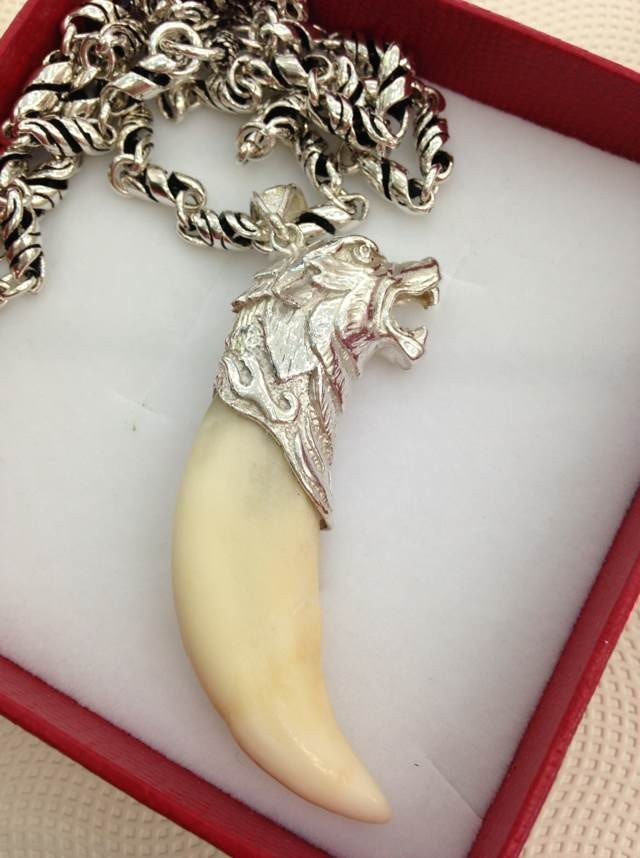 泰国银狼头吊坠 925银项链时尚精美款男士银饰品批发