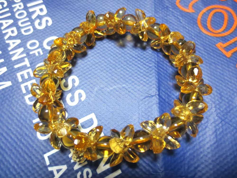 批发水晶手链批发精品黄水晶戒面花手链直径0.6*0.8m图片_1
