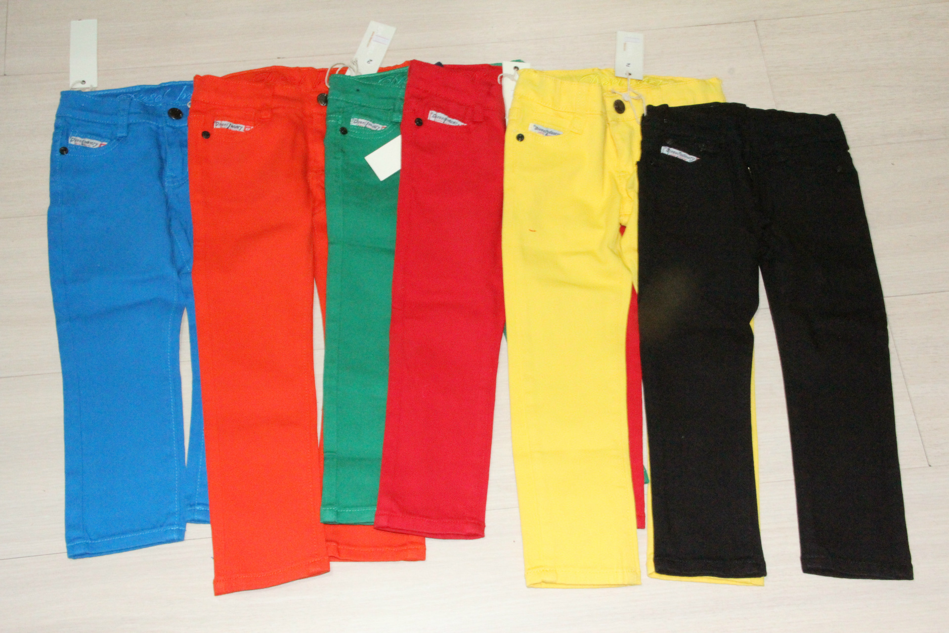 童装男女童2014秋冬新款 彩色牛仔裤 长裤 儿童中大童裤子图片_3