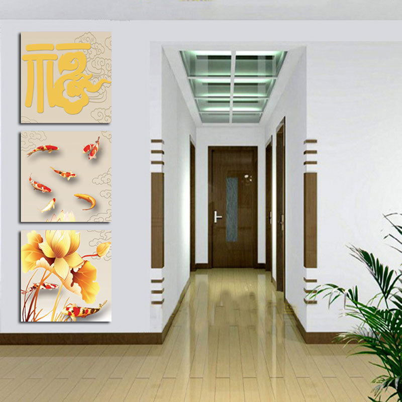 玻璃冰晶画 三联画 水晶画 批发 厂家直销