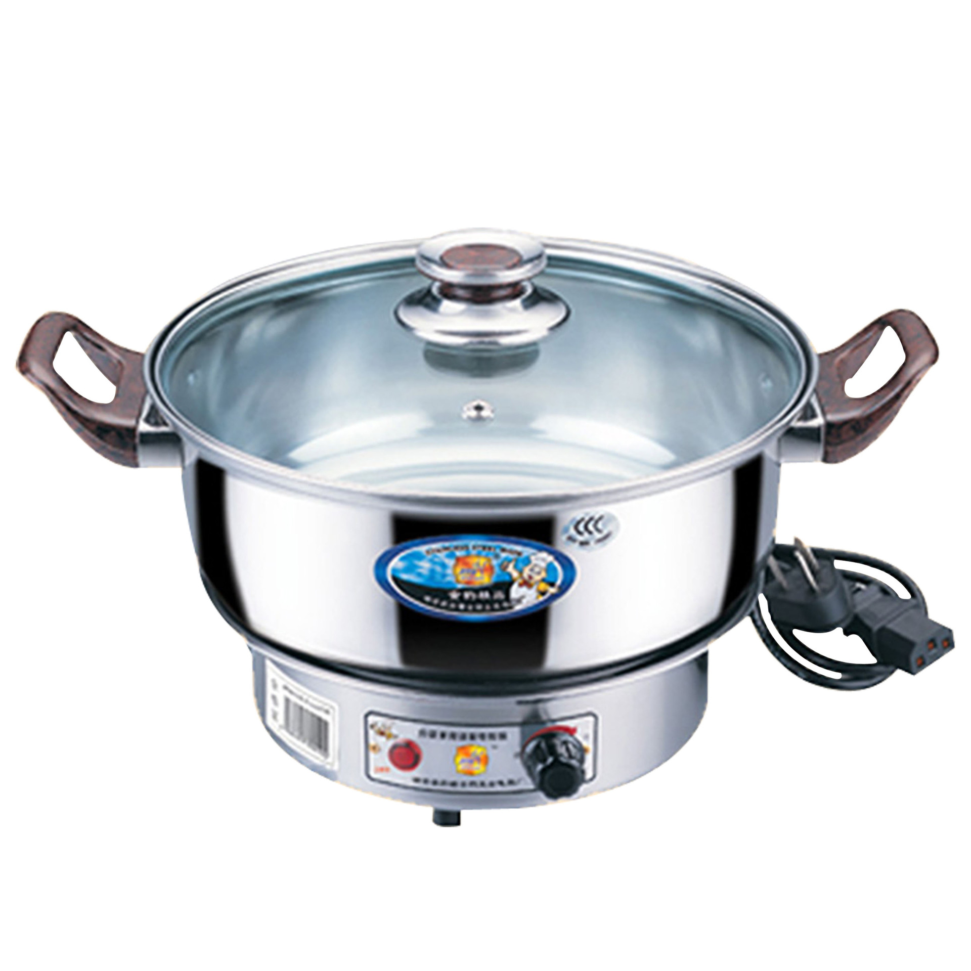 广东潮州供应18cm分体式多用电热锅 电汤锅 电火锅 煮汤锅 煮面锅 煮