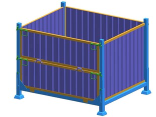 专业设计 波纹板料箱 折叠周转箱 钢制铁箱----马鞍山制造