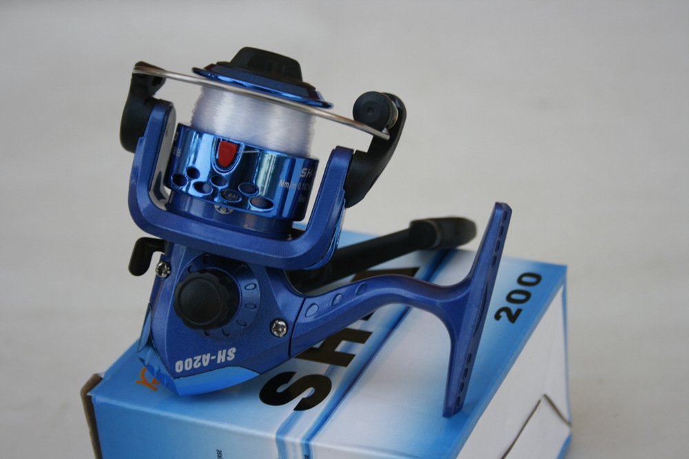 宝石蓝sha200型纺车轮 塑料头鱼线轮海竿抛投路亚渔轮特价