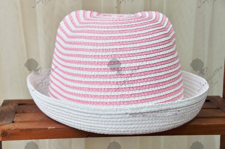 外贸新款 儿童可爱条纹 翻边帽 遮阳帽 032