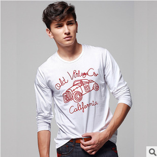 2013老爷车 怀旧复古时尚长袖t恤 韩版秋季长袖 纯棉t恤