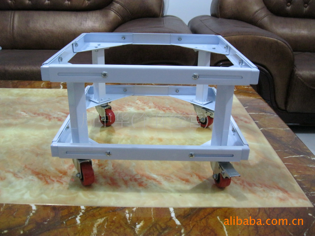 新型不锈钢可伸缩冰箱架洗衣机底座托架 万向轮冰箱脚架批