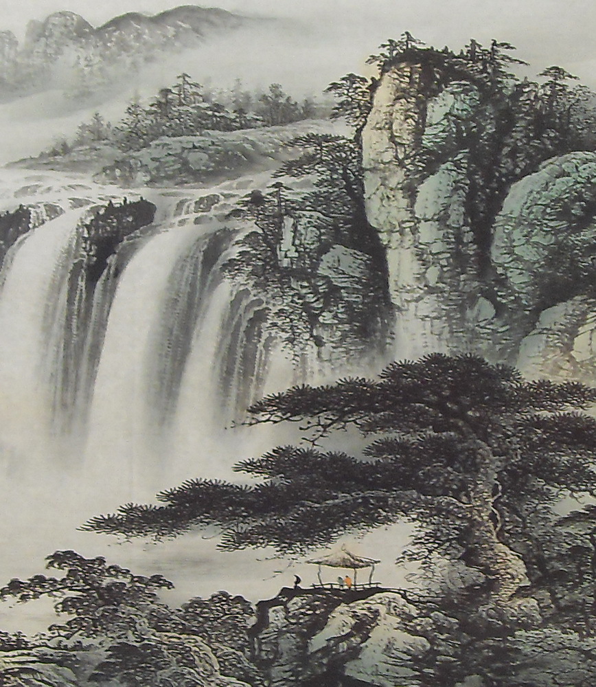 批发零售国画,工笔山水画180×68cm,编号65-12