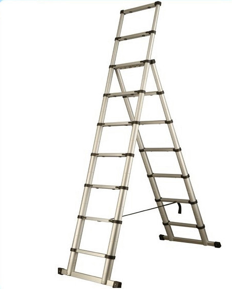 供2.63m 2.04m高强度加厚铝合金双面人字伸缩梯 出口欧美 批发