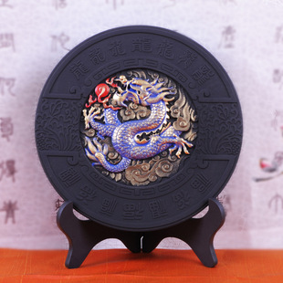 祥龙戏珠摆件家居饰品办公室装饰摆设高档商务礼品炭雕乔迁工艺品