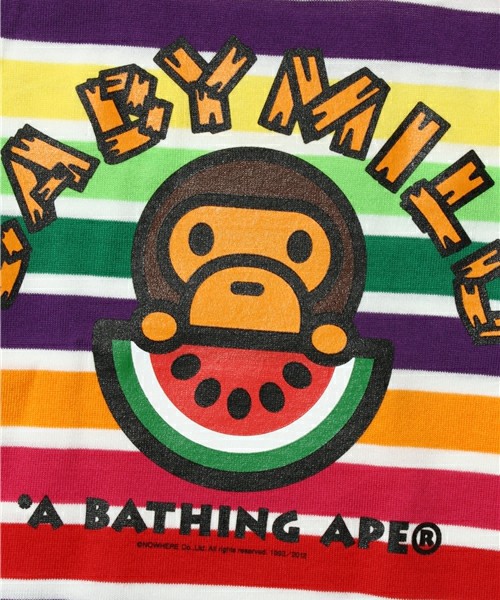 bape 猿人babymilo 抱西瓜彩条背心